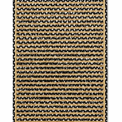 Handmade Black & Natural Braided Cotton Jute Area Rug